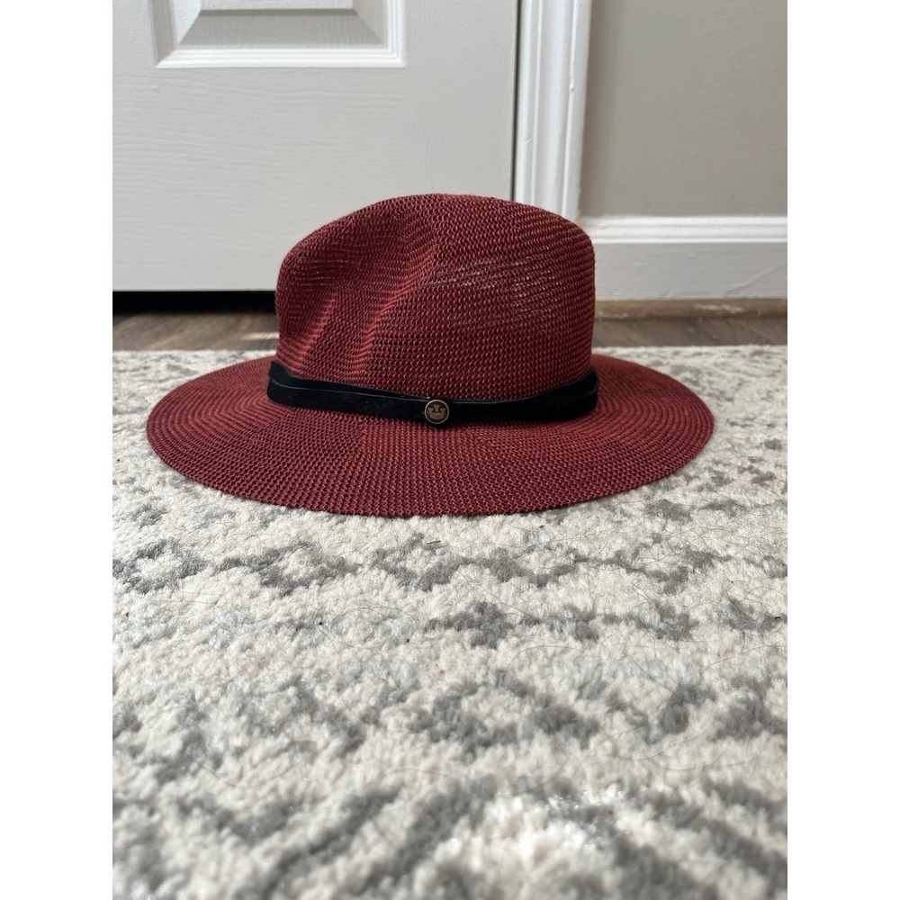 Goorin Bros Bold Hatmakers Fatima Fedora Hat Burgundy with Black Band Size Small - Picture 2 of 5